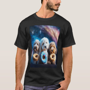 Goldendoodle In Space With Doughnuts Cute Doodle B T-Shirt