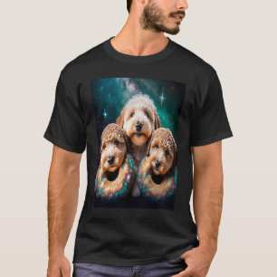 Goldendoodle In Space With Doughnuts Cute Doodle B T-Shirt