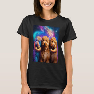 Goldendoodle In Space With Doughnuts Cute Doodle B T-Shirt