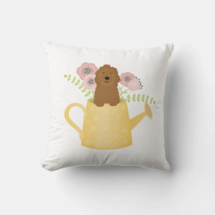 Goldendoodle In Watering Can Cushion