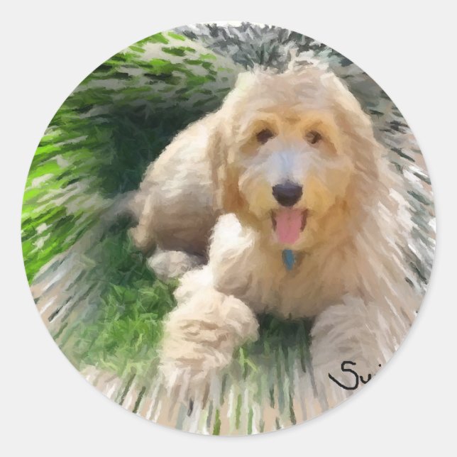 Goldendoodle Labradoodle Classic Round Sticker (Front)