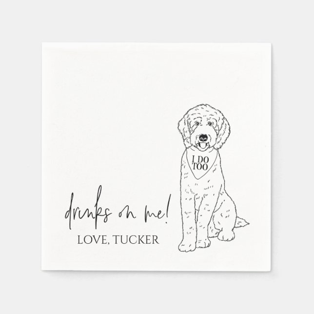Goldendoodle Labradoodle Custom.Napkin Dog Wedding Napkin (Front)