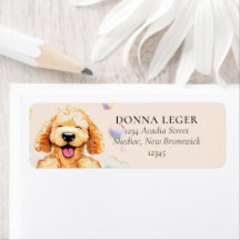 Goldendoodle Labradoodle Dog Personalised Address