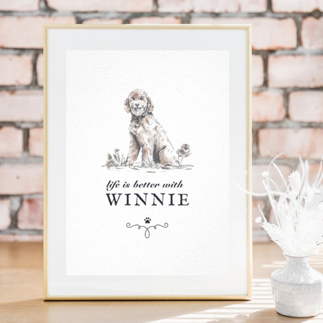 Goldendoodle Life Is Better With Custom Dog Name Poster (Creator Uploaded)