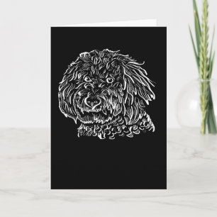 Goldendoodle Line art Gift Idea Card