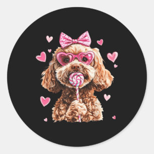 Goldendoodle Love Heart On Golden Doodle Lover  Classic Round Sticker