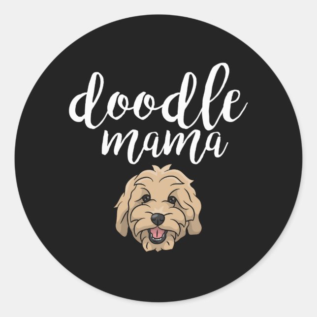 Goldendoodle Mama Doodle Mum Classic Round Sticker (Front)