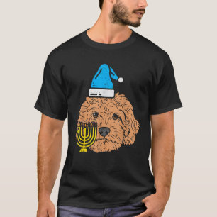 Goldendoodle Menorah Jewish Animal Pet Dog Hanukka T-Shirt