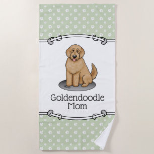 Goldendoodle Mum Doodle Mum (golden red) Dog mum Beach Towel