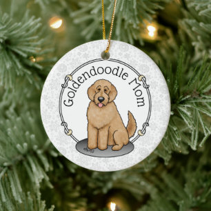 Goldendoodle Mum Doodle Mum (golden red) Dog mum Ceramic Tree Decoration