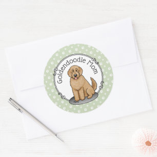 Goldendoodle Mum Doodle Mum (golden red) Dog mum Classic Round Sticker