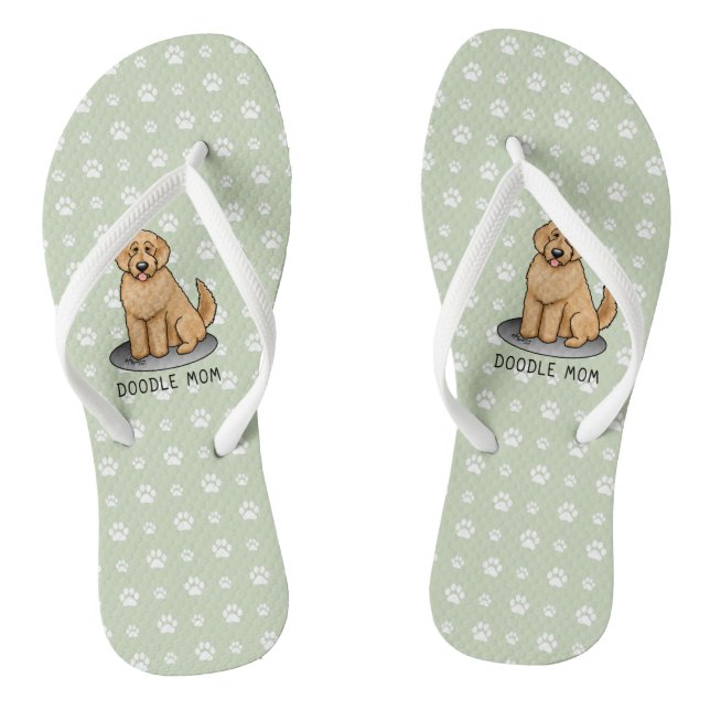 Goldendoodle Mum Doodle Mum (golden red) Dog mum Flip Flops (Footbed)