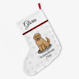 Goldendoodle Mum Doodle Mum (golden red) Dog mum Large Christmas Stocking