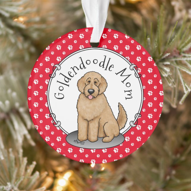 Goldendoodle Mum Doodle Mum (golden red) Dog mum Ornament (Tree)
