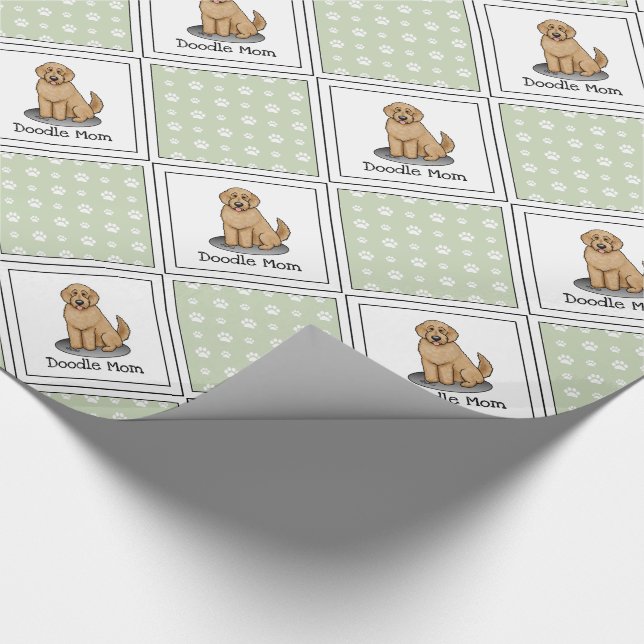 Goldendoodle Mum Doodle Mum (golden red) Dog mum Wrapping Paper (Corner)