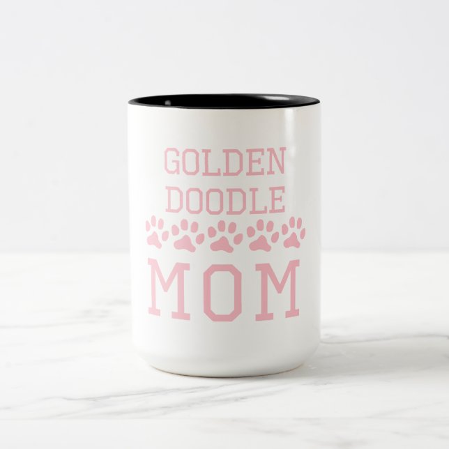 Goldendoodle Mum Two-Tone Coffee Mug (Center)