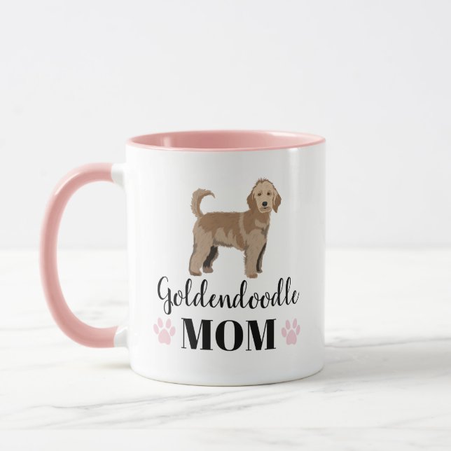 Goldendoodle Mum with personalised photo Mug (Left)