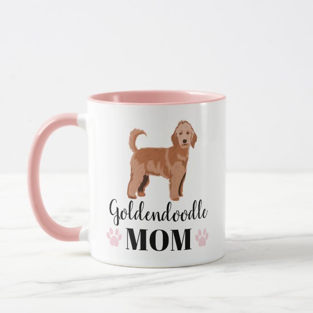 Goldendoodle Mum with personalised photo Mug (Left)