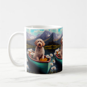 Goldendoodle on a Paddle: A Scenic Adventure Coffee Mug