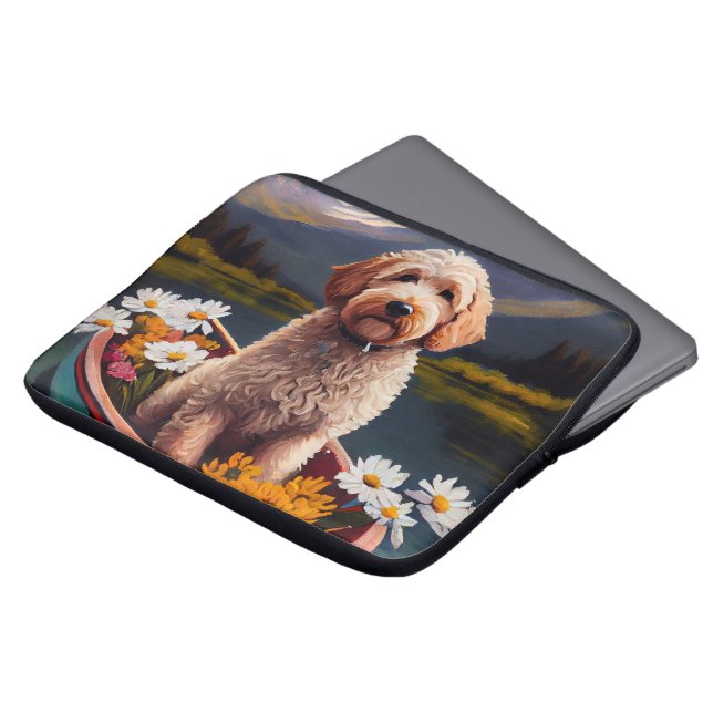 Goldendoodle on a Paddle: A Scenic Adventure Laptop Sleeve (Front Top)