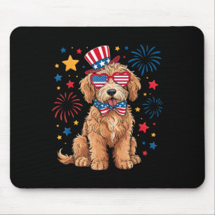 Goldendoodle Patriotic 4th Of July Golden Doodle D Mouse Mat