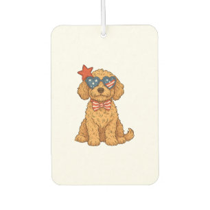 Goldendoodle Patriotic Clipart Car Air Freshener