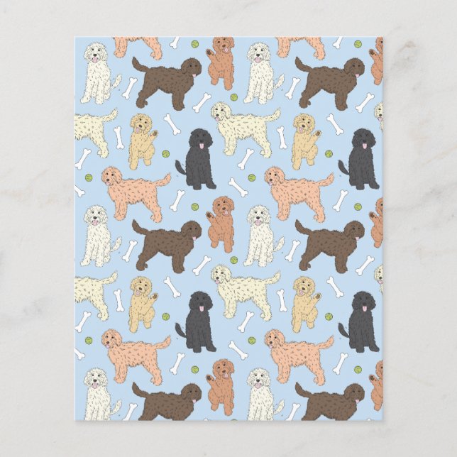 goldendoodle pattern in blue (Front)