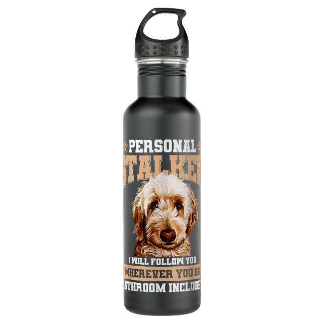 Goldendoodle Personal Stalker Funny Golden Doodle  710 Ml Water Bottle (Front)