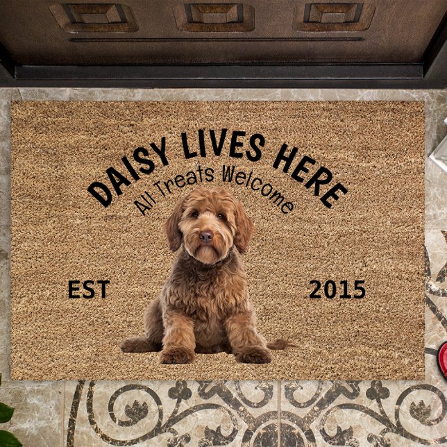 Goldendoodle Personalised Dog Lover Doormat (Creator Uploaded)