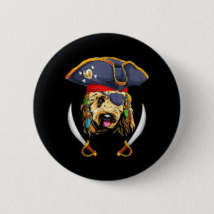 Goldendoodle Pirate Funny Halloween Groodle Dog 6 Cm Round Badge
