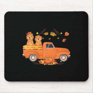 Goldendoodle Pumpkin Truck Fall Leaf Thanksgiving  Mouse Mat