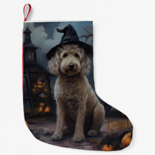 Goldendoodle Pumpkins Halloween Scary Small Christmas Stocking