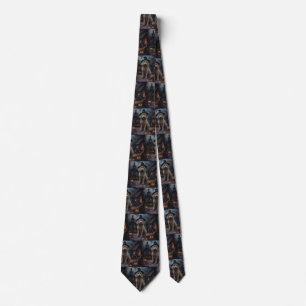 Goldendoodle Pumpkins Halloween Scary Tie