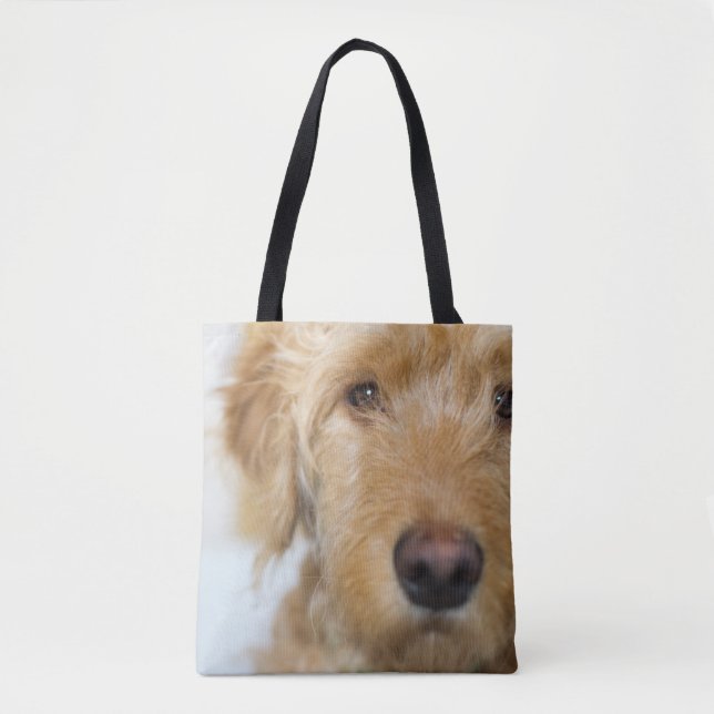 Goldendoodle Puppy Closeup Tote Bag (Front)