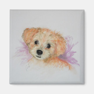 Goldendoodle Puppy Dog Art Magnet