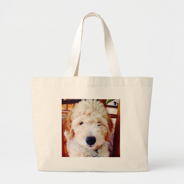 Goldendoodle Puppy Large Tote Bag (Front)