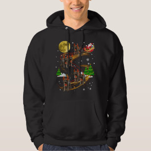 Goldendoodle Reindeer Christmas Dog Riding Santa X Hoodie