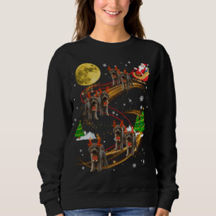 Goldendoodle Reindeer Christmas Dog Riding Santa X Sweatshirt