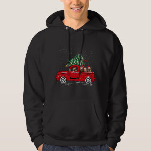 Goldendoodle Riding Red Truck Santa Christmas Paja Hoodie