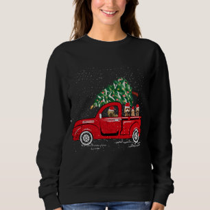 Goldendoodle Riding Red Truck Santa Christmas Paja Sweatshirt