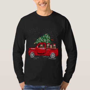 Goldendoodle Riding Red Truck Santa Christmas Paja T-Shirt