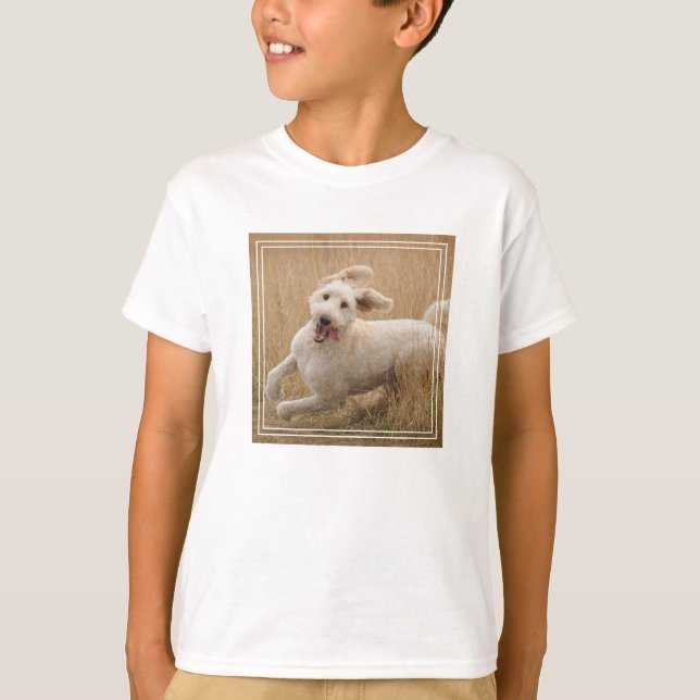 Goldendoodle Runs Through Grass T-Shirt (Front)
