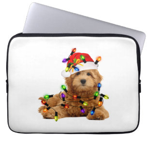 Goldendoodle Santa Dog Laptop Sleeve
