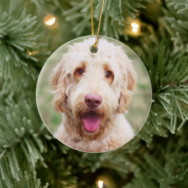 Goldendoodle Smiling Ceramic Tree Decoration (Tree)