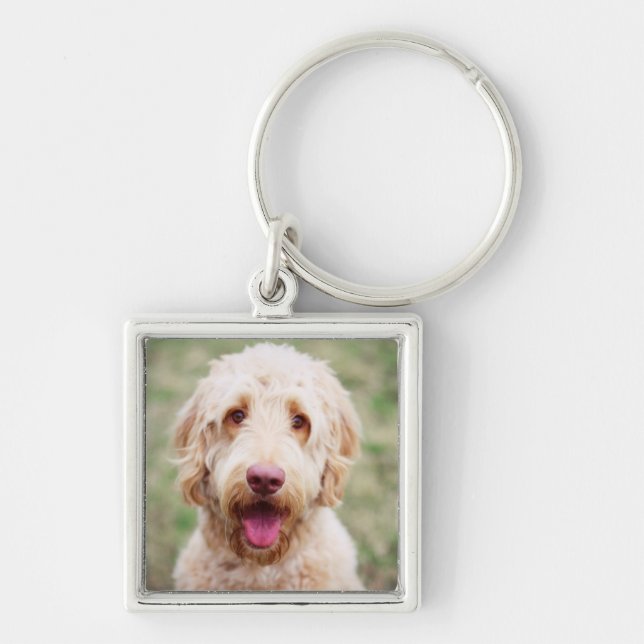 Goldendoodle Smiling Key Ring (Front)