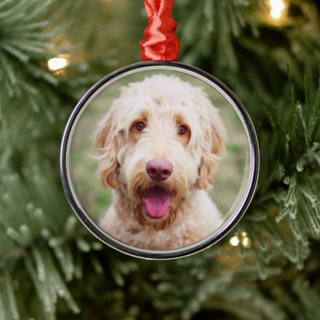 Goldendoodle Smiling Metal Tree Decoration (Tree)