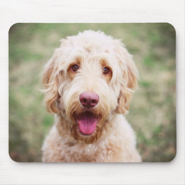 Goldendoodle Smiling Mouse Mat (Front)