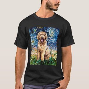 Goldendoodle Starry Night Dog Art By Aja T-Shirt