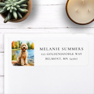 Goldendoodle Summer Lake Return Address Label