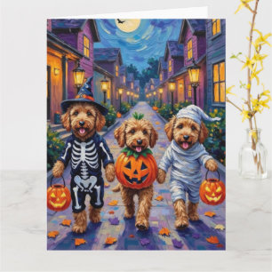 Goldendoodle Trick-or-Treating Halloween Costumes Card
